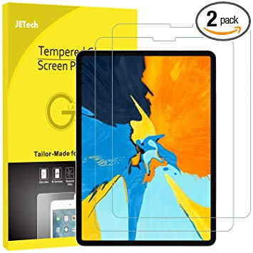 JETech 2-Pack Screen Protector for iPad Pro 11-Inch (2018 Release Edge to Edge Liquid Retina Display), Face ID Compatible, Tempered Glass Film