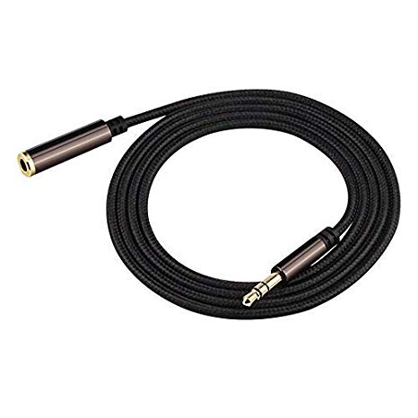 Sunskey 3.5mm Headphone Aux Extension Cable 3.3ft Nylon Braid 4-Poles TRRS Male to Female Stereo Audio Cord Compatible with Smartphones Samsung/ LG, Tablets, Media Players (1Meters)