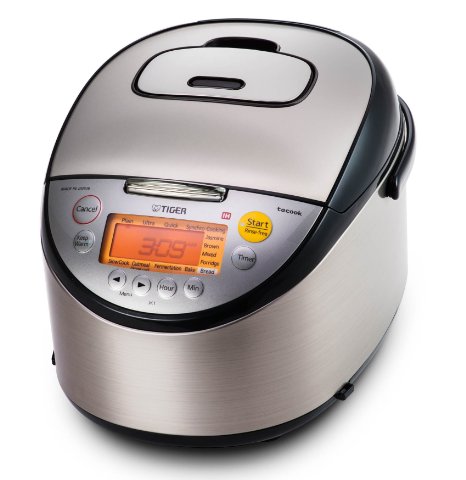 Tiger Corporation JKT-S18U-K IH Rice Cooker with Slow Cooker and Bread Maker, Stainless Steel, Black