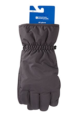 Mountain Warehouse Men’s Ski Gloves - Snow Proof, Textured Palm with Adjustable Cuffs & Fleece Lined - Great fit and improved warmth & textured palms for better grip