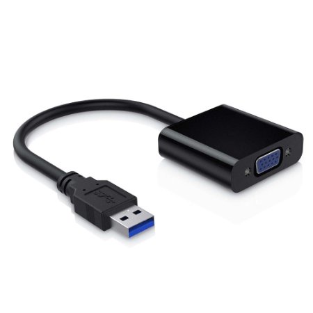 Teswell 1080P USB 3.0 to VGA External Video Card Multi Monitor Adapter Converter (Black)