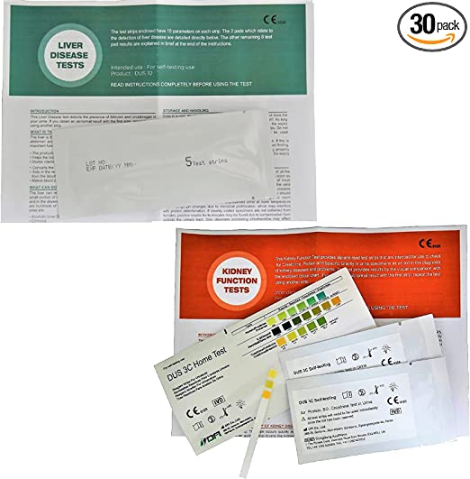 15 x Liver Disease Function Tests   15 x Kidney Function Urine Health Check Tests