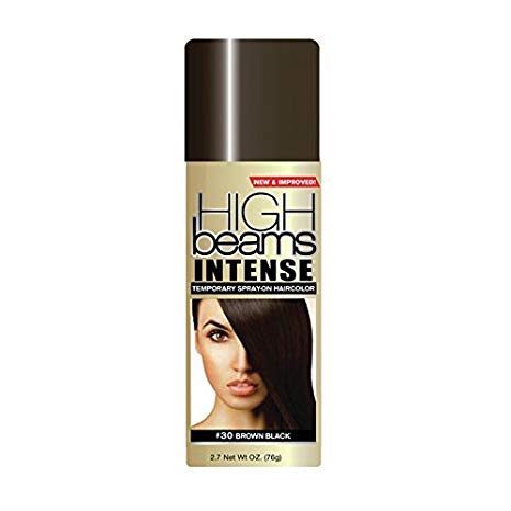 high beams Intense Temporary Spray on Hair Color, Brown Black, 2.7 Ounce