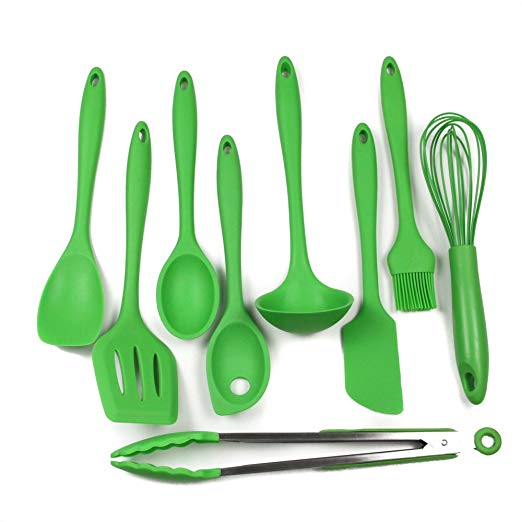 Chef Craft 9 Piece Silicone Kitchen Tool and Utensil Set,Green