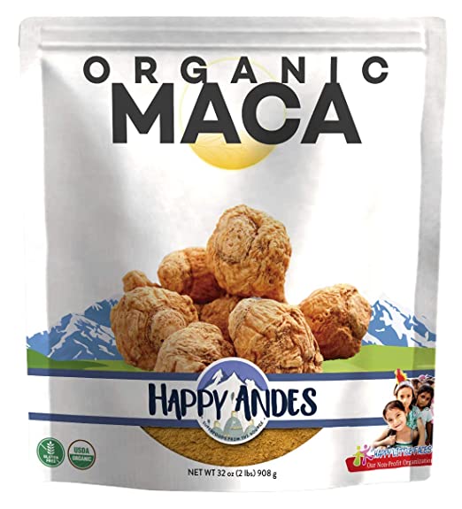 Happy Andes Organic Maca Powder 2 lbs - Vegan All-Natural, USDA-Certified, No Gluten - Health Enhancement 100% Organic - 100% Natural