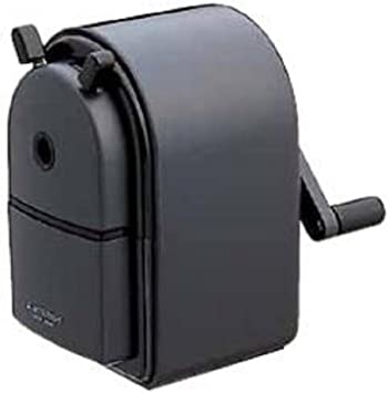 Uni KH-20 Hand Crank Wooden Pencil Sharpener - Black (One Pack)