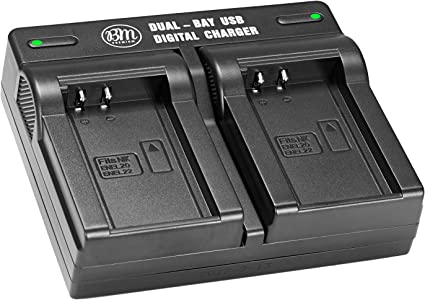 BM Premium EN-EL20, ENEL20A Dual Battery Charger for Coolpix P950, P1000, Nikon DL24-500, Coolpix A, 1 J1, 1 J2, 1 J3, 1 S1, 1 V3 Digital Cameras (MH-27 Replacement)