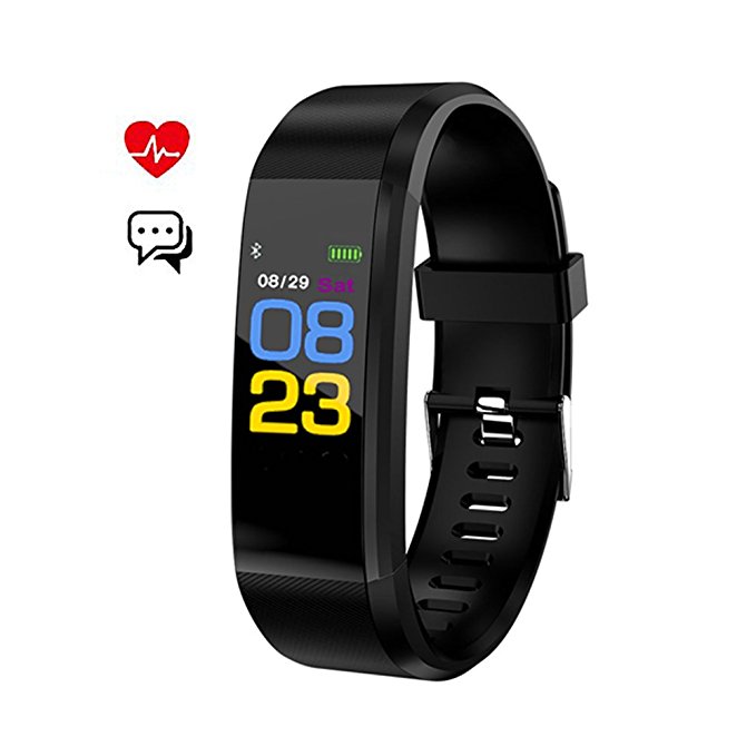 Fitness Tracker,Smart Band Bracelet Watch Activity Tracker Waterproof Bluetooth Wristband with Heart Rate Monitor Pedometer Sleep Monitor Calorie Counter Blood Pressure for iPhone and Android Smart Phones