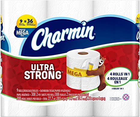Charmin Ultra Strong Toilet Paper - Mega Roll - 9 Pack