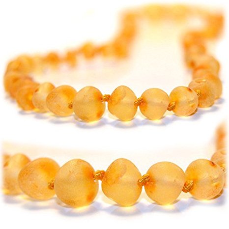 The Art of Cure Original Premium Certified Raw Amber Teething Necklace - Lab Tested (Butterscotch) 12.5 inches