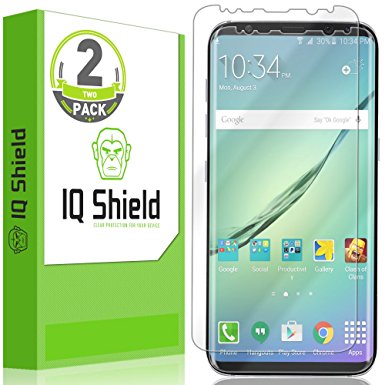 Galaxy S8 Screen Protector (Not Glass), IQ Shield LiQuidSkin Full Coverage Screen Protector for Galaxy S8 (2-Pack)(Case Friendly & Edge to Edge) HD Clear Anti-Bubble Film