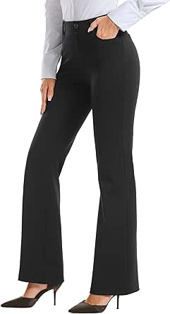 Stelle Women 28"/30"/ 32" Bootcut Dress Pants Business Casual Work Pants with Pockets Pull On Regular Slacks for Office