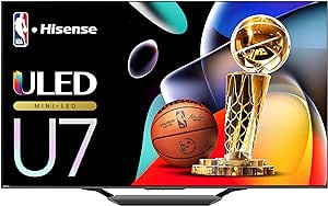 Hisense 65-Inch Class U7 Series Mini-LED ULED 4K UHD Google Smart TV (55U7N, 2024 Model) - QLED, Native 144Hz, Motion Rate 480, Full Array Local Dimming, Game Mode Pro, Alexa Compatibility