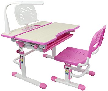 VIVO Deluxe Height Adjustable Children’s Desk & Chair Kids Interactive Work Station Pink (DESK-V402P)