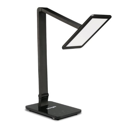 Shinight Dimmable Led Desk Lamp (Touch Control Table Light, 7.4inch Light-emitting Panel, Adjustable Brightness and Color Temperature, USB Charging Port)