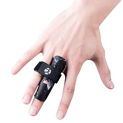 Kuangmi Finger Sleeve Support Protector Prevents Finger Injury During Sports 1 Piece (XXL, Black)