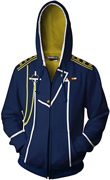 MUCLOTH Edward Elric Roy Mustang Full-Zip Cosplay Costume Hoodies Sweatshirt Jacket Unisex