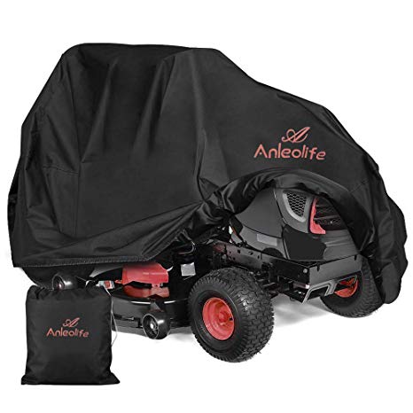 Anleolife Riding Lawn Mower Cover,All-Weather-Proof Garden Tractor Cover Up to 54" Decks, 600D Marine Grade Fabric with PU Coating -L76xW47xH47