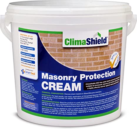 ClimaShield Masonry Protection Cream - High Quality, Brick Sealer and Waterproofer - 25 Year Protection from Penetrating Damp (5 Litre)