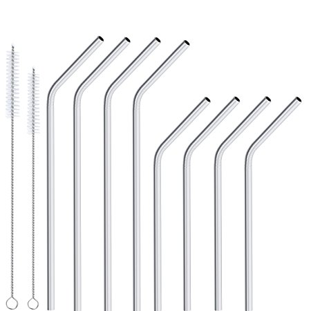 Excgood Variety Pack Set of 8 Stainless Steel Straws for Hot and Cold Beverages, For 20 30oz Stainless Tumblers Cups Mugs - For all Yeti Ozark Trail SIC & RTIC Tumblers