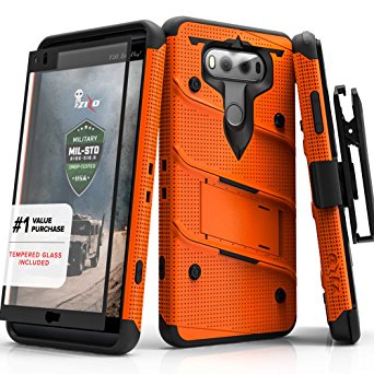 LG V20 Case, Zizo [Bolt Series] with FREE [LG V20 Screen Protector] Kickstand [Military Grade Drop Tested] Holster Belt Clip - Case for LG V20