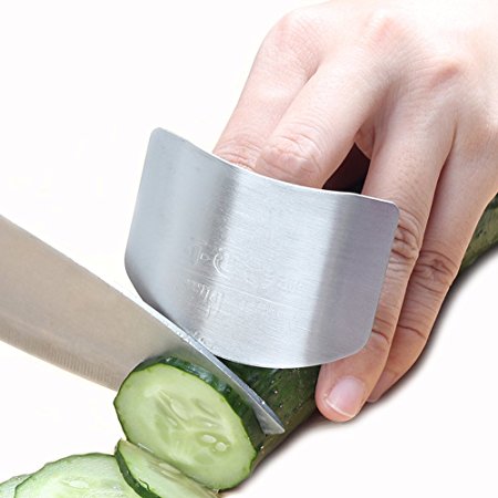 HaloVa Stainless Steel Finger Guard, Finger Protector Hand Guard Avoid Hurting When Slicing and Dicing, Kitchen Safe Chop Cut Tool