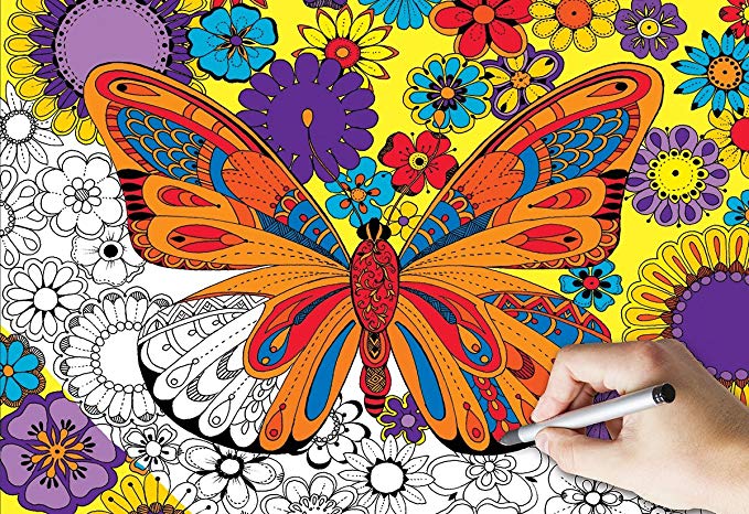 White Mountain Puzzles June Butterfly Coloring Puzzle - 300 Piece Jigsaw Puzzle