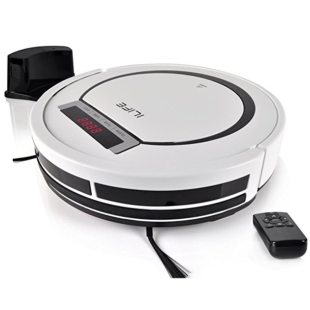 PureClean Robot Vacuum Cleaner with Programmable Scheduled Activation & Automatic Charge Dock - Robotic Auto Home Cleaning for Clean Carpet Hardwood Floor, HEPA Pet Hair & Allergies Friendly - PUCRC90