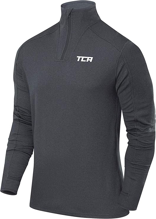 TCA Men's Cloud Fleece 1/4 Zip Thermal Running Top with Zip Pocket