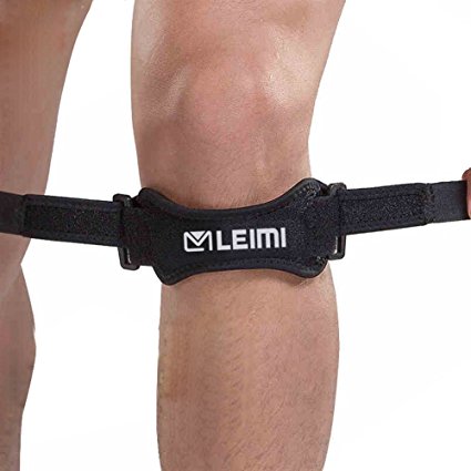 LEIMI Patella Tendon Strap, Fully Adjustable Knee Resistance Band,-Knee Support Brace Pads Fit Running,basketball Outdoor Sport