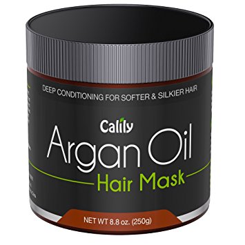 Calily Premium Natural Argan Oil Hair Mask, 8.8 Oz. - Deep Conditioner - Repairs Damaged Hair, Hydrates, Softens, Strengthens, Shines and Nourishes – Promotes Healing and Natural Hair Growth