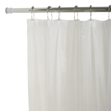 Zenna Home H27W Lightweight PVC Vinyl Shower Curtain  Liner 70 in x 72 in White