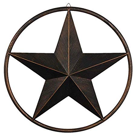 EBEI 31.5" Large Metal Barn Star Outdoor Vintage Metal Texas Lone Star Dark Brown Western Home Decor