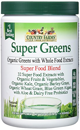 Country Farms Super Green Drink Mix, Natural, 9.88 Ounce