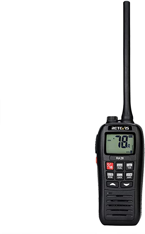 Retevis RA26 Handheld Marine Radio,Long Battery Life,IP67 Waterproof Floating,NOAA Alerts,Ship to Shore Radio for Boats with Earphone Jack