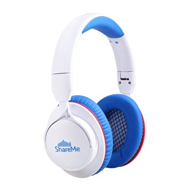 Bluetooth Headphones with Mic, MIXCDER ShareMe [CNET's PICK] Bluetooth 4.1 Split Technology EDR Over-Ear Noise-Cancelling Headphones with Mic -Compatible with Mobile Phones, iPad, Laptops, Tablets, etc.(Blue and White)