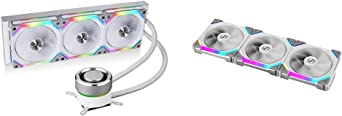 Lian Li Galahad AIO 360 RGB UNI Fan SL120 Edition White - Dual 120mm Addressable RGB Fans AIO CPU Liquid Cooler - GA-360SLA & UNI Fan SL120 3 Pack White