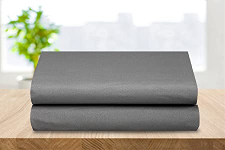 Elegant Comfort 2-Pack Luxury Flat Sheet Premium Hotel Quality Wrinkle and Fade Resistant 1500 Thread Count Egyptian Quality 2-Piece Bed Top Sheet,Twin/Twin XL, Gray