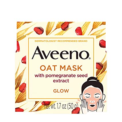 Aveeno Oat Face Mask, Pomegranate Seed Extract, 1.7 Ounce