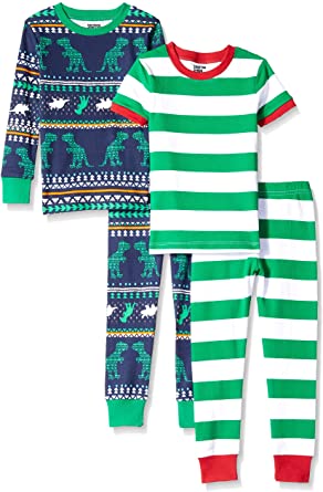 Amazon Brand - Spotted Zebra 4-Piece Snug-Fit Cotton Pajama Set