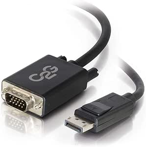 C2G Legrand DisplayPort to VGA, Male to Male Displayport Cable, Black DisplayPort Cable, 6 Foot Digital Display Cable, 1 Count, C2G 54332