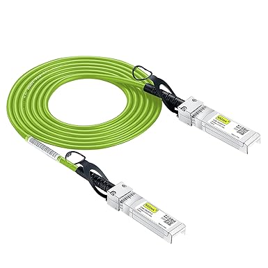 [Green] Colored 10G SFP  DAC Cable - Twinax SFP Cable for Cisco SFP-H10GB-CU2M, D-Link, Supermicro, Netgear, Mikrotik, Fortinet, 2-Meter(6.5ft)