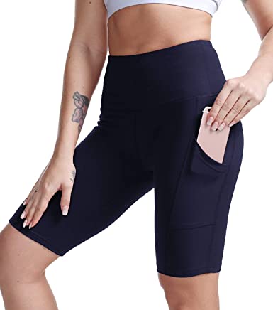 TYUIO High Waist Workout Yoga Shorts for Women Running Biker Shorts with Pockets