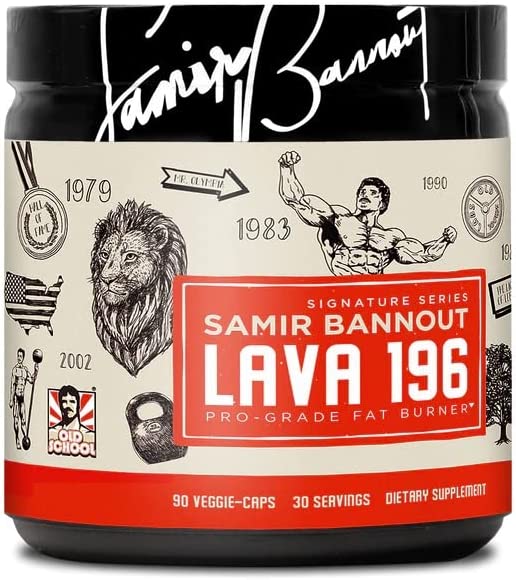 Samir Bannout Lava 196 – Professional Grade 3-Stage Fat Burner – Powerful Formula, Green Tea Extract, Chromium, Theanine. Veggie Diet Pills, Keto-Friendly, Non-GMO, Energy, Muscle Support, Men & Women