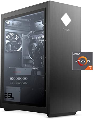 OMEN 25L Gaming Desktop PC, AMD Radeon RX 5500, AMD Ryzen 7 3700X, HyperX 16GB DDR4 RAM, 512GB PCIe NVMe SSD, Windows 10 Home, VR Ready, RGB Lighting (GT12-0030, 2020 Model)