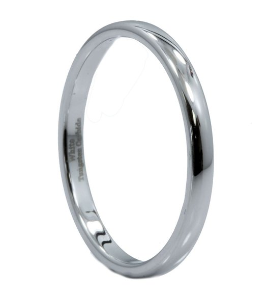 2MM White Tungsten Carbide Polished Classic Wedding Ring