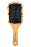 Natural Wooden Massage Hair Brush Metal Bristles With Cushion Large Square Paddle Brushes