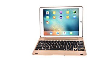 iPad Air 2 Keyboard Case, Bosssee F19 Wireless Bluetooth 3.0 Keyboard Case with Smart Protective Cover Auto Sleep/Wake and Multi-Angle Rotation for iPad Pro9.7 and iPad Air2 (Gold)