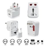 FosPower FUSE World-Wide Universal AC Adapter Travel Charger with 10A USB Charging Port US UK EU AU - White