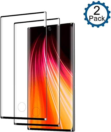 （2Packs Samsung Galaxy Note 10 Plus/Note 10 /10  5G/Note 10 Plus/10 Pro 5G Screen Protector, Tempered Glass 3D Curved EDG Coverage Anti-Scratch, Bubble Free and Case Friendly